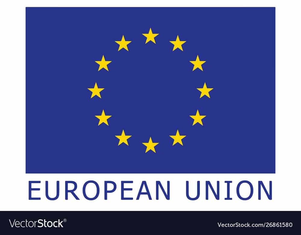 european union flag, official colors and proportion correctly.