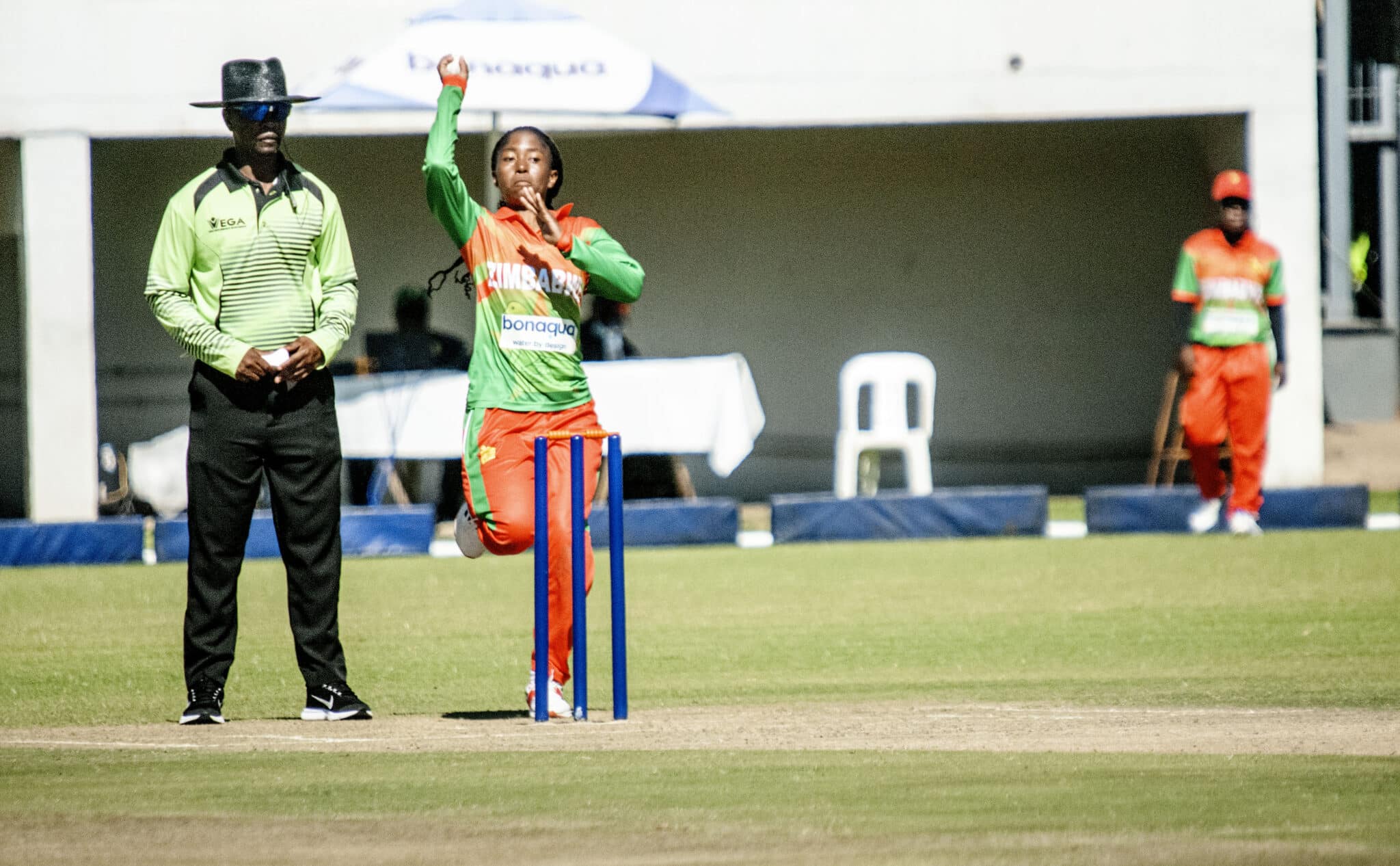 Audrey Mazvishaya in action for Zimbabwe Women in the second one-dayer