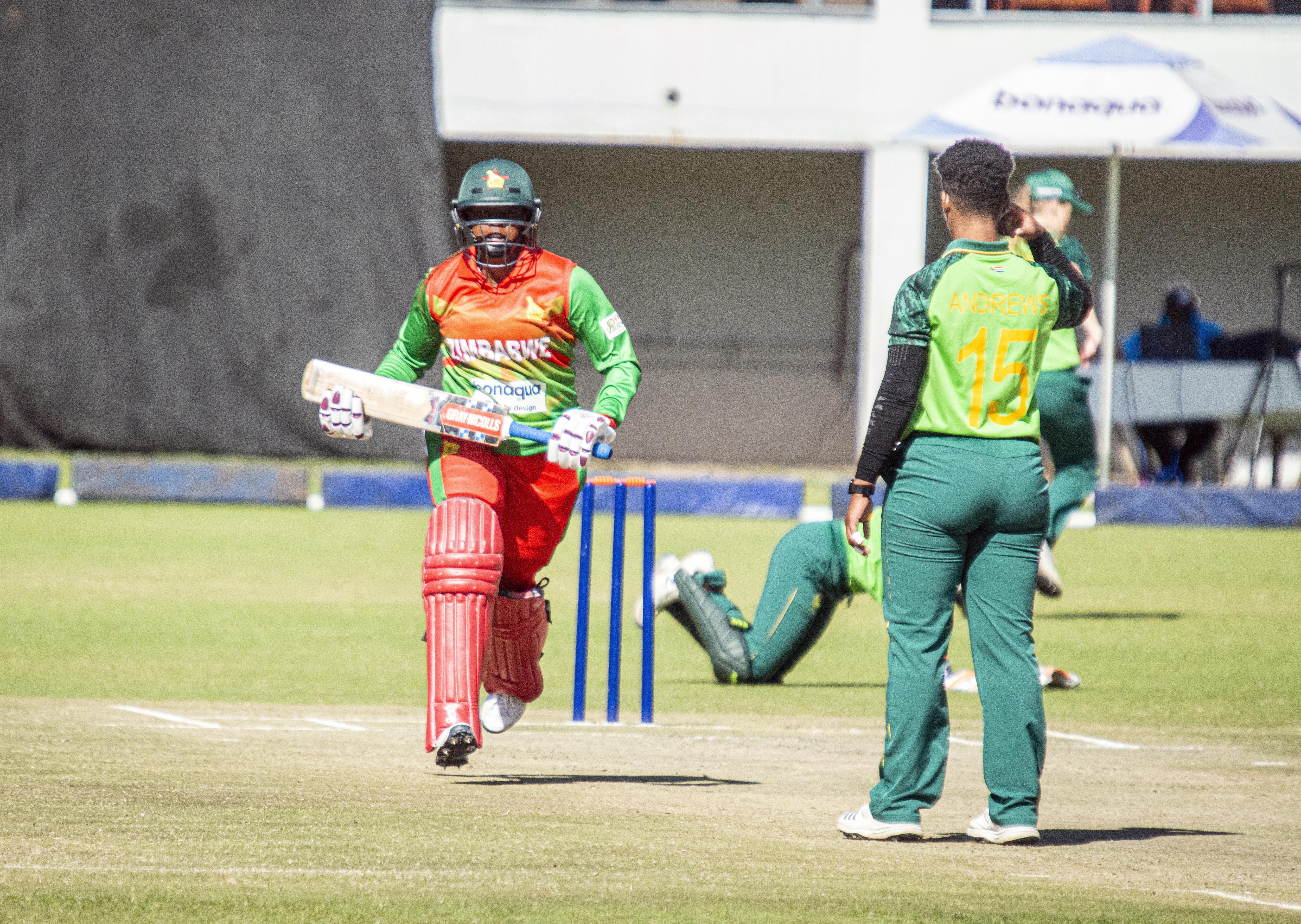 Zimbabwe Women batter Christabel Chatonzwa in action in the fourth one-dayer against South Africa Emerging Women